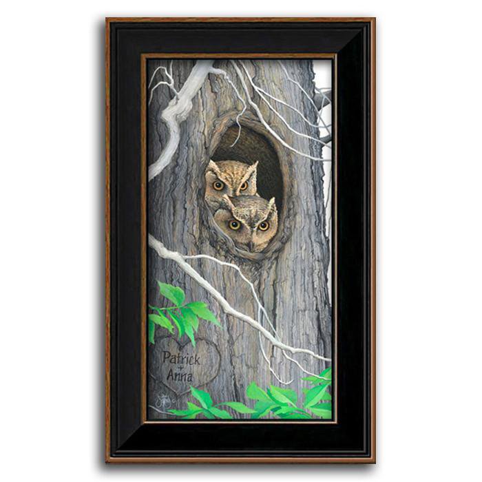 Whoo&#39;s In Love - Framed Canvas Owl Art