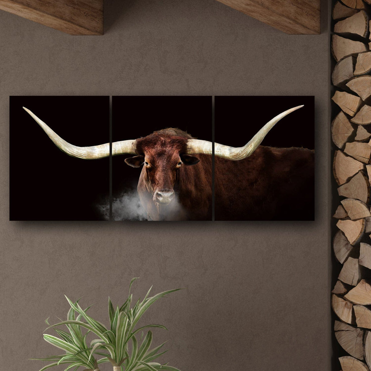 Longhorn bull art decor from personal prints