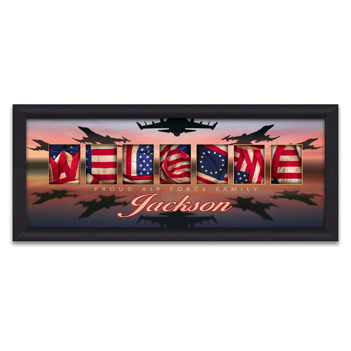 Personal-Prints art 13.5"x32.5" Framed Canvas Air Force - Patriotic Family Art
