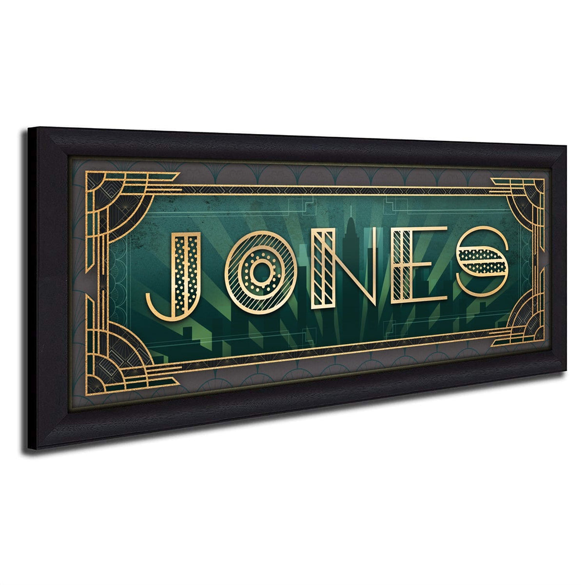 Personal-Prints art 13.5"x32.5" Framed Canvas Art Deco Name Art