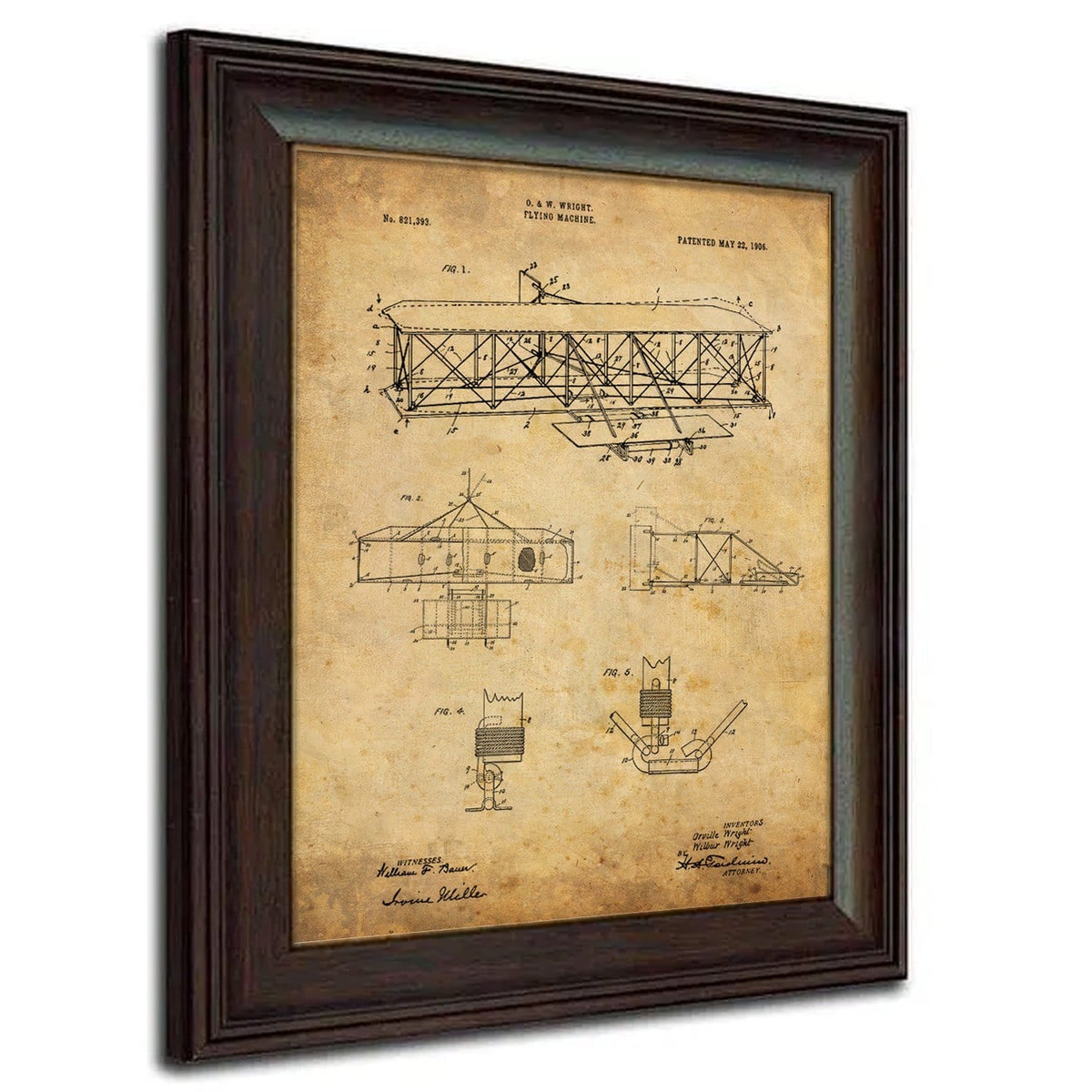 Personal-Prints art Wright Brothers Flying Machine Aviation - Patent Art