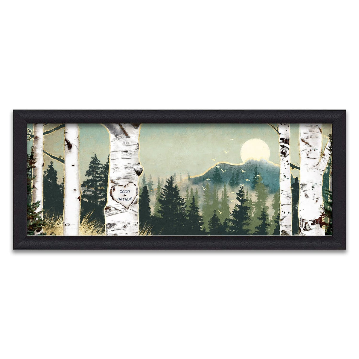 Personal-Prints art 13.5"x32.5" Framed Canvas Backcountry Woods