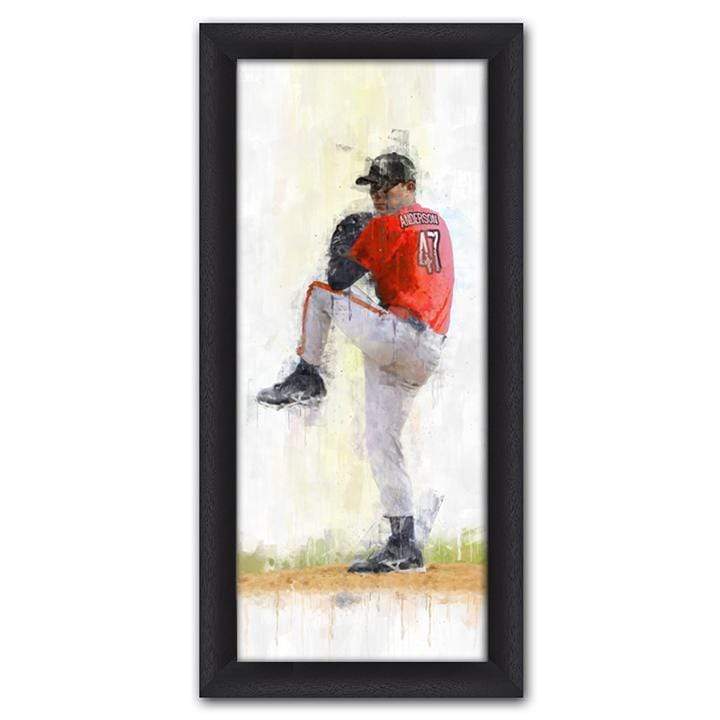 Personal-Prints art 13.5"x32.5" Framed Canvas Baseball Pitcher Sports Art