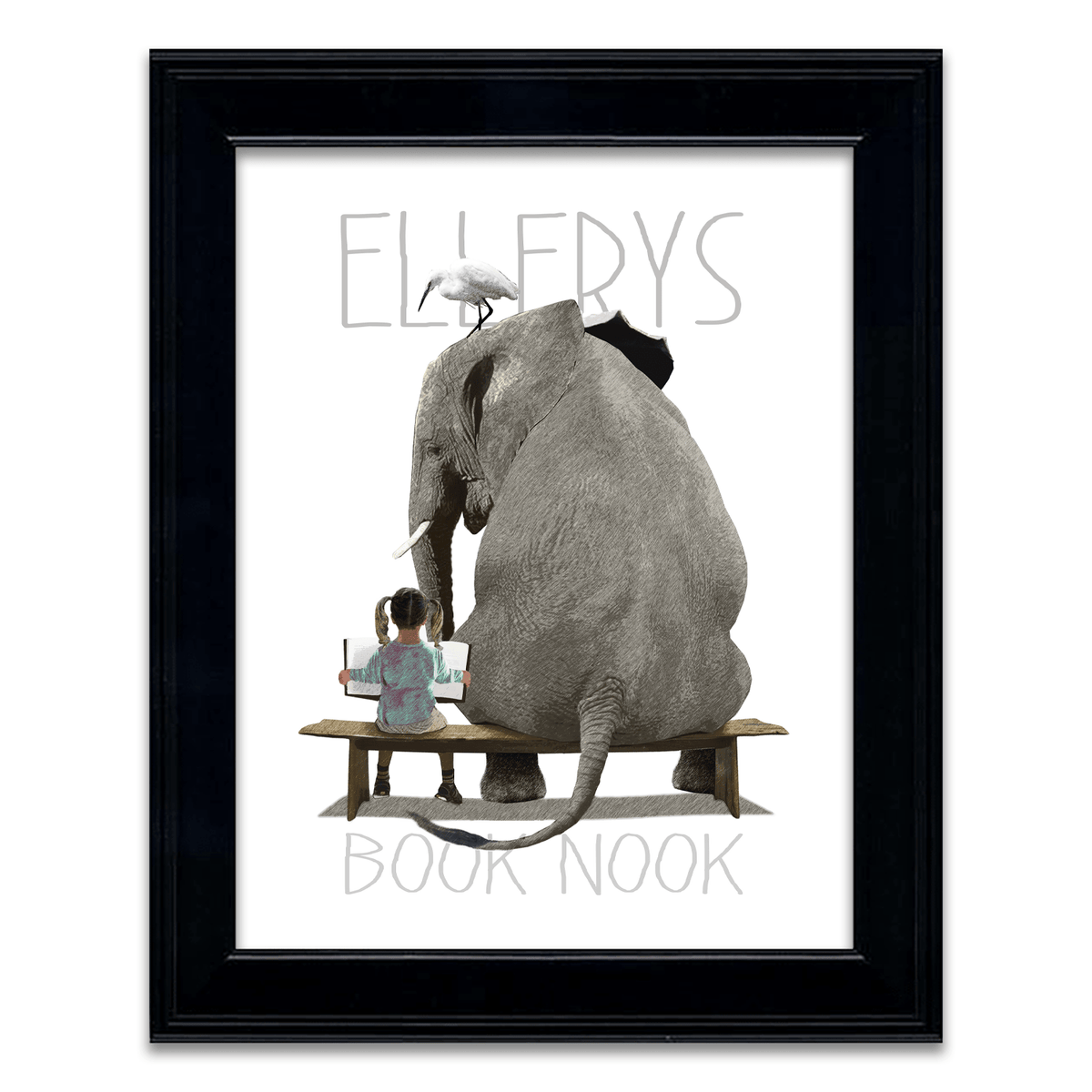Personal-Prints art 14"x17" Under Glass Book Nook