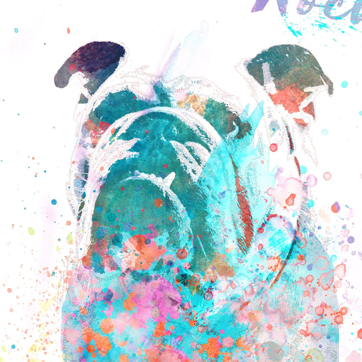 Personal-Prints art Bulldog Watercolor Print