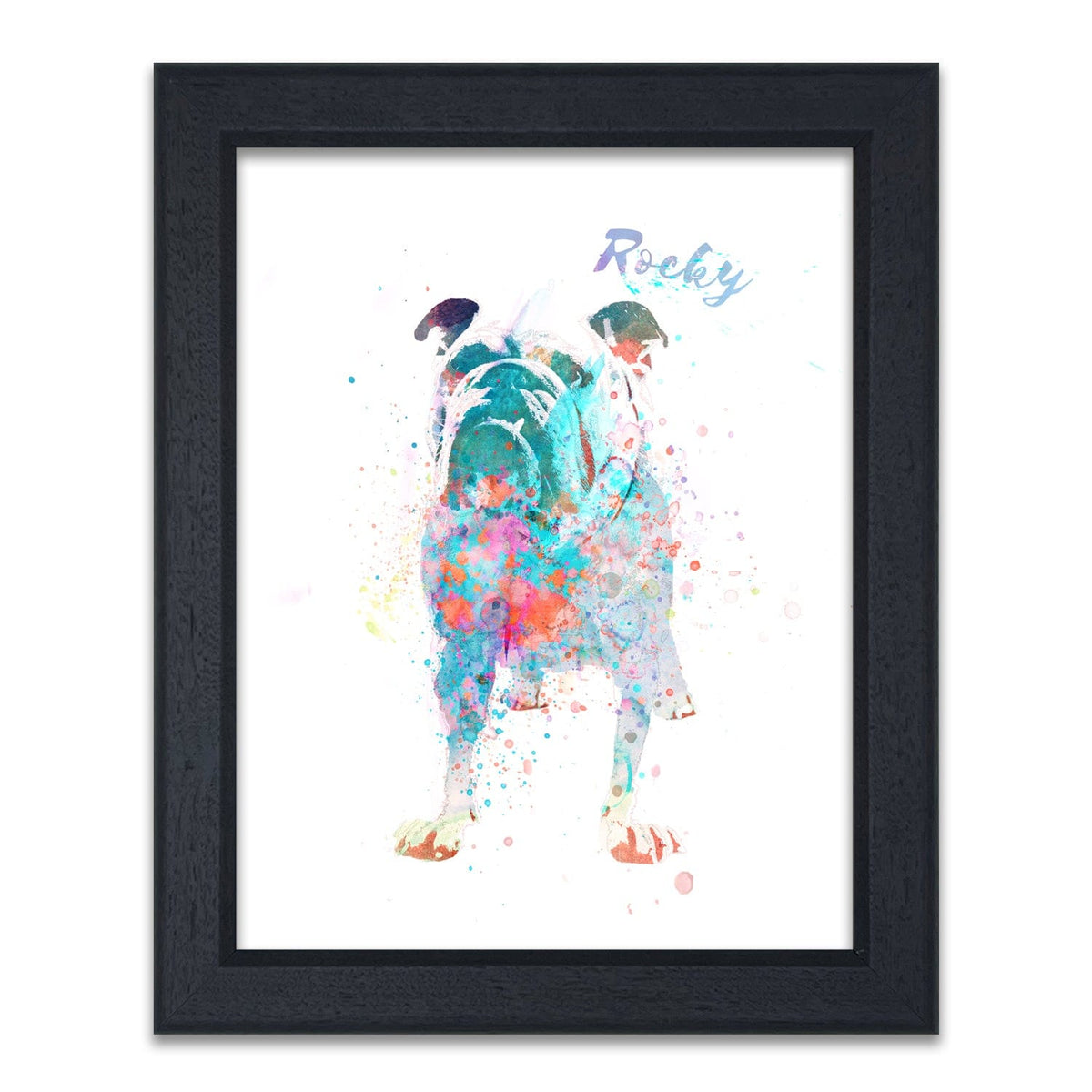 Personal-Prints art 14"x17" Under Glass Bulldog Watercolor Print