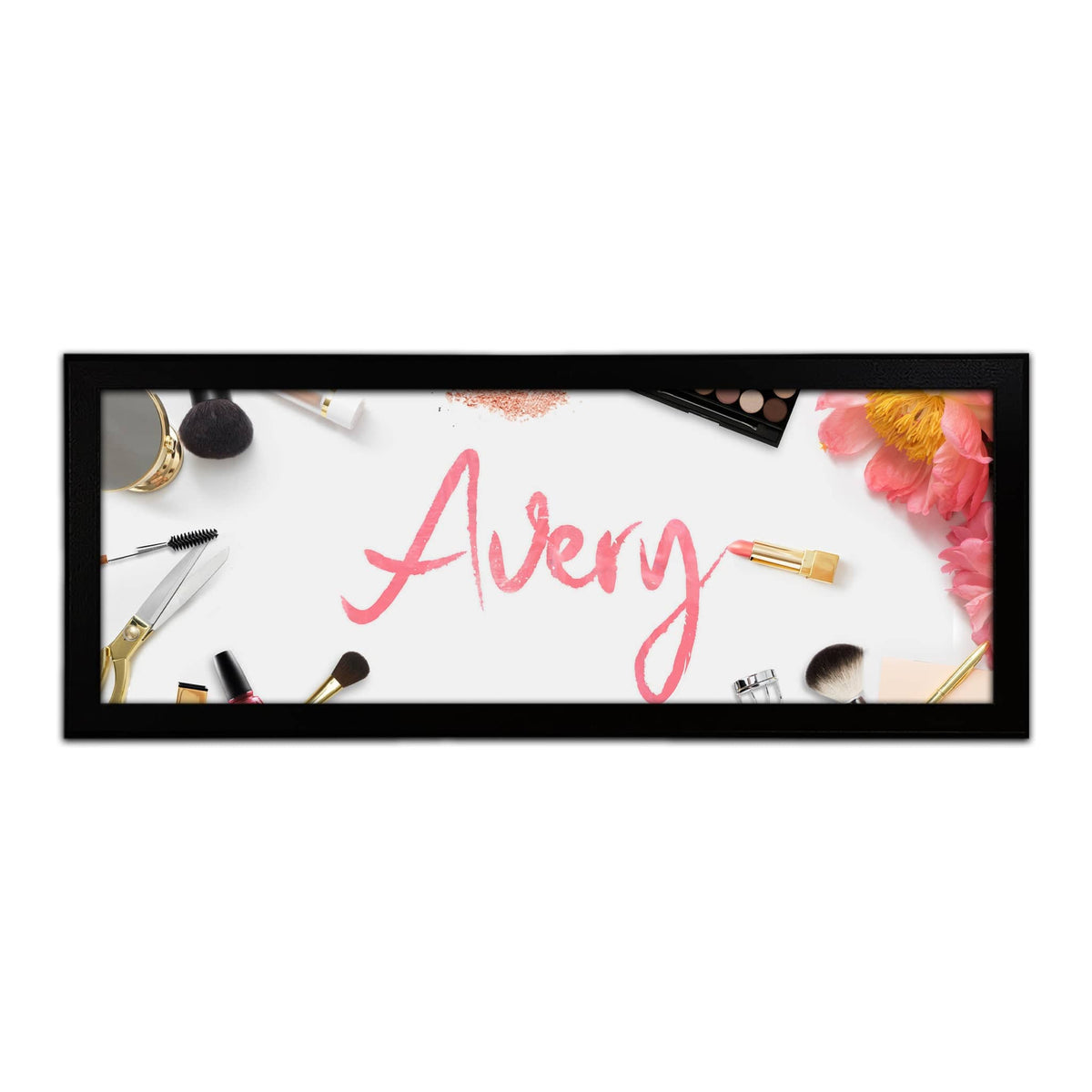 Personal-Prints art 13.5"x32.5" Framed Canvas Cosmetic Vanity Name Art