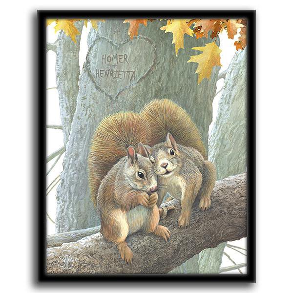 Personal-Prints art 12.5"x15.5" Framed Canvas Couple of Nuts