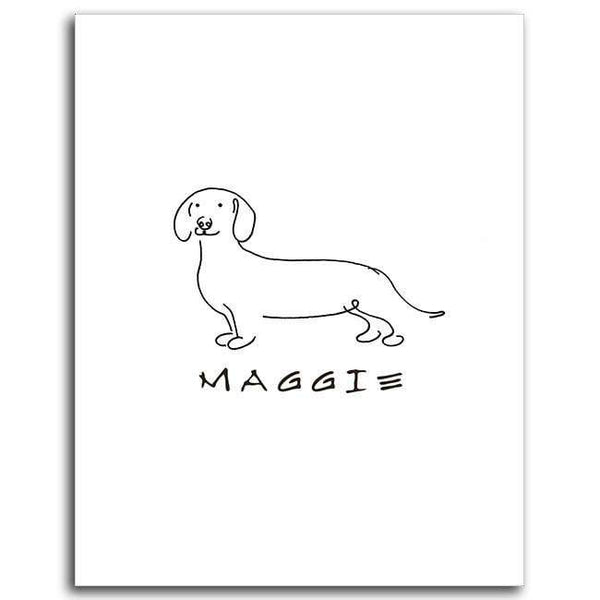 Dachshund Dog Art | Personalized Art | Pencil Pet Portraits