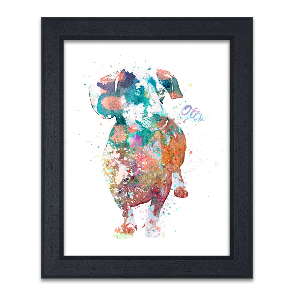 Personal-Prints art 14"x17" Under Glass Dachshund Watercolor Print