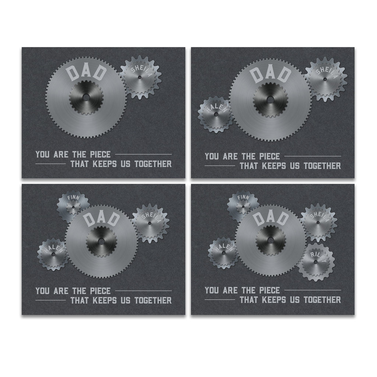 Personal-Prints art Dad & Children Gears