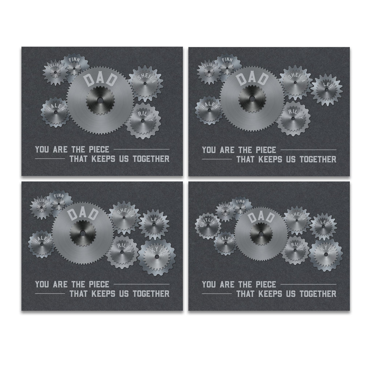 Personal-Prints art Dad & Children Gears
