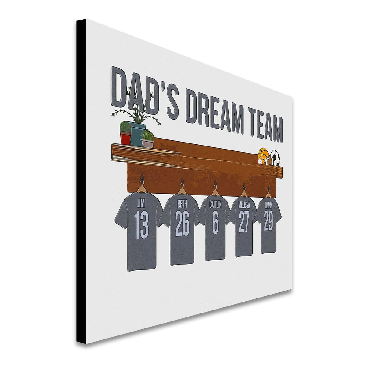 Personal-Prints art 11"x14" Block Mount Dad's Dream Team