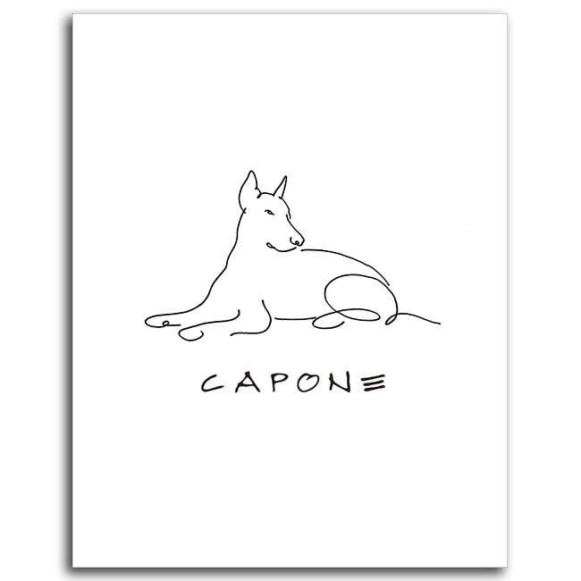 Personal-Prints art 6"x8" Mini Block Mount Doberman Line Drawing