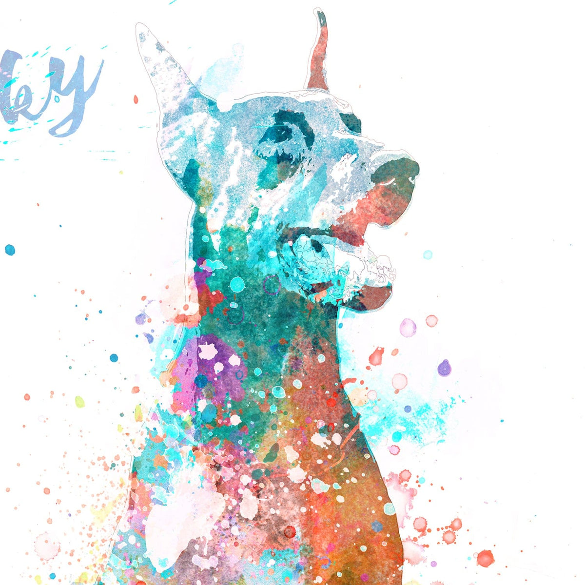 Personal-Prints art Doberman Watercolor Print