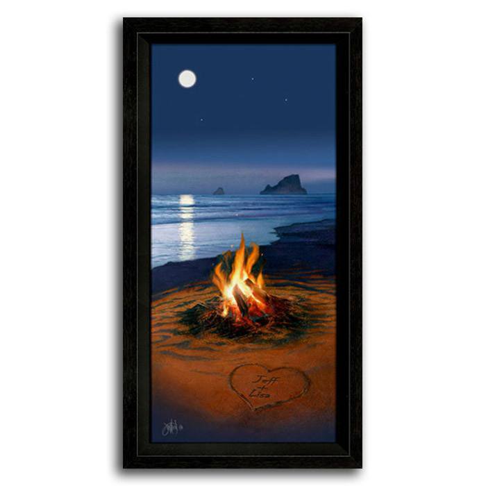 Personal-Prints art 11"x20.5" Framed Canvas Evening In Paradise