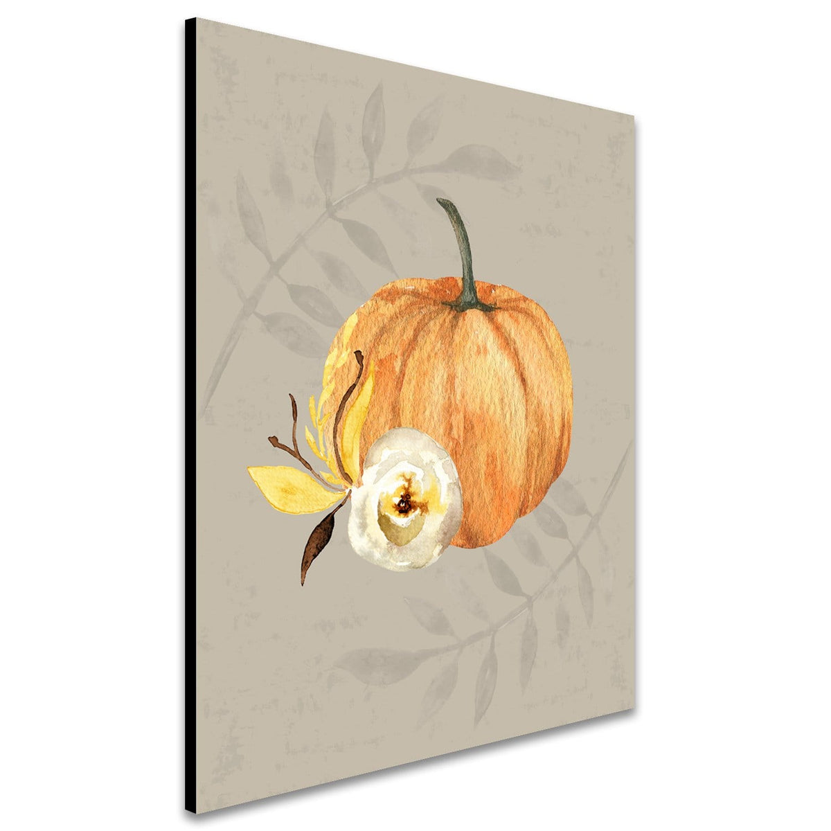Personal-Prints art Pumpkin & Flower (6"x8" Block) Fall Decor Wall Art Sets