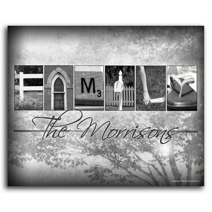 Personal-Prints art 11"x14" Block Mount Family Letters