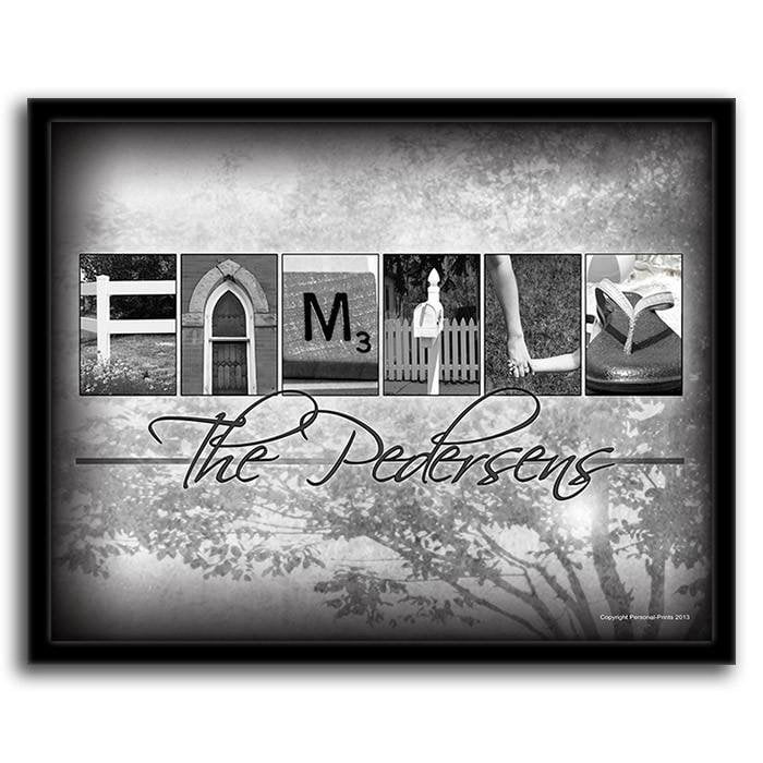 Personal-Prints art 12.5"x15.5" Framed Canvas Family Letters