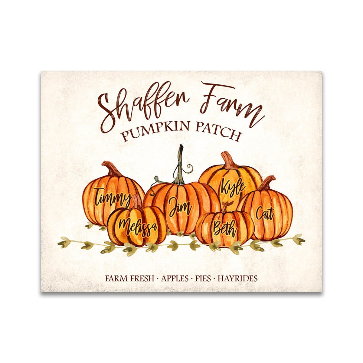 Personal-Prints art 16"x20" Block Mount Family Pumpkin Patch