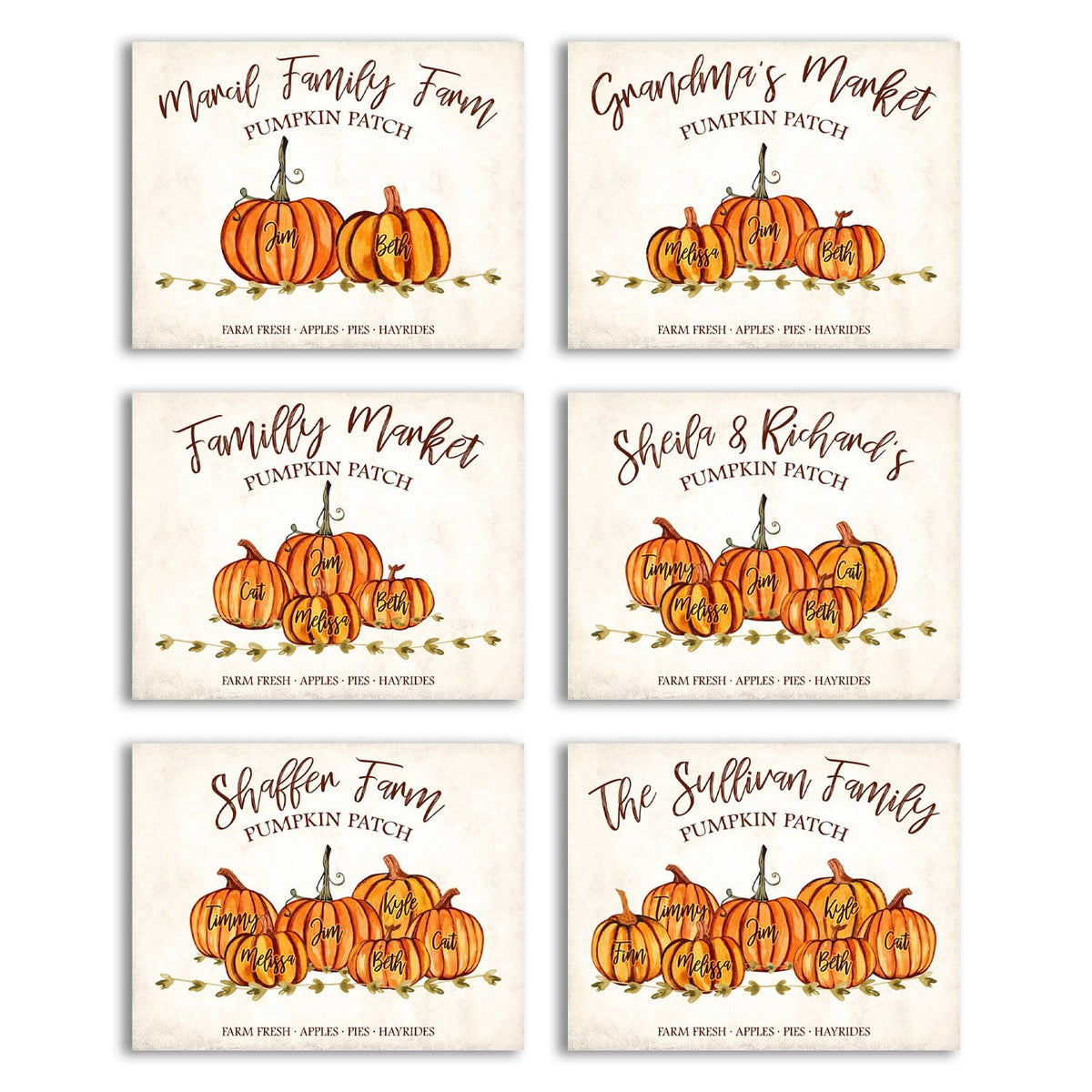 Personal-Prints art Family Pumpkin Patch