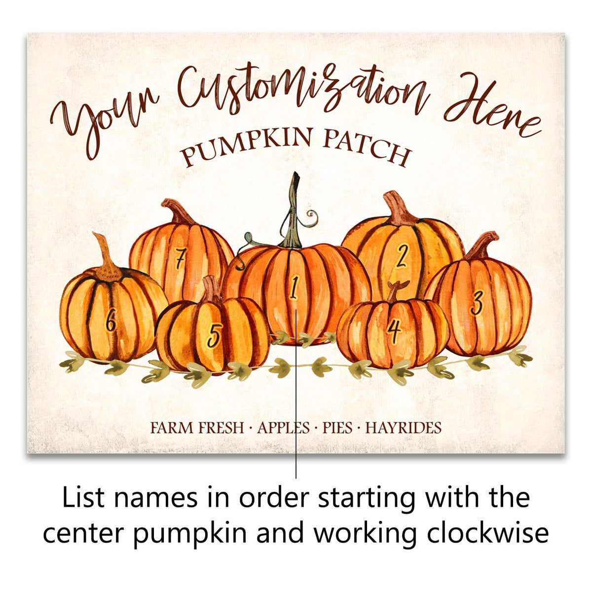 Personal-Prints art 11"x14" Block Mount Family Pumpkin Patch