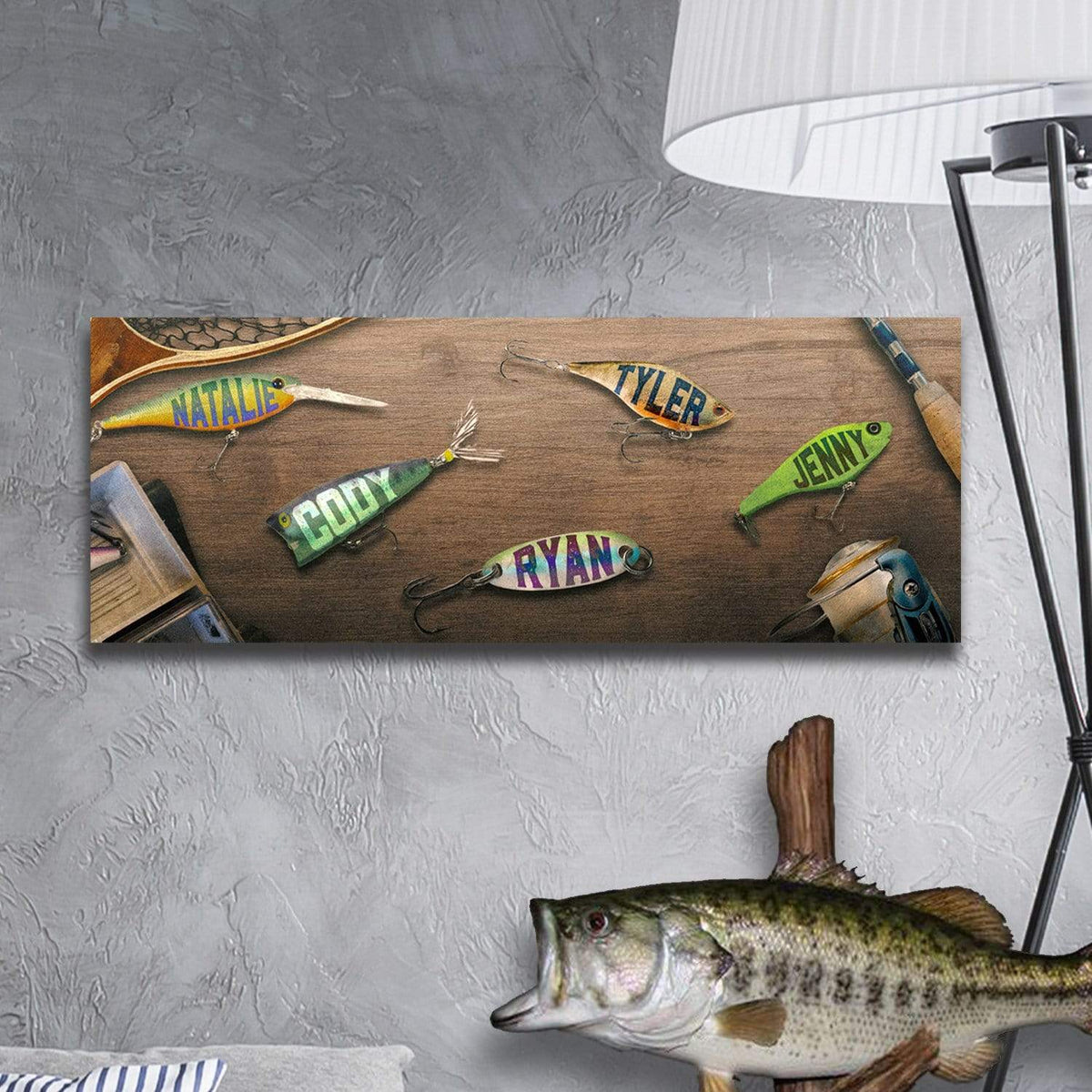 Personal-Prints art Fishing Lures Dad & Children Sign