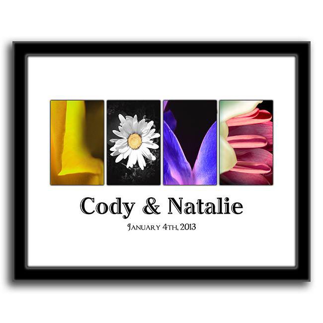 Personal-Prints art 12.5"x15.5" Framed Canvas Floral Love Letters