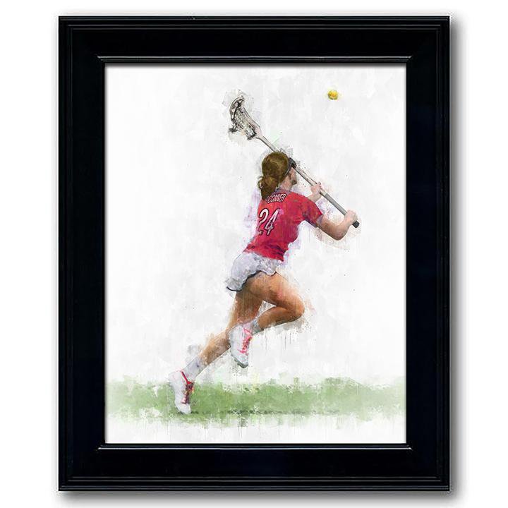 Personal-Prints art 14"x17" Under Glass Girls Lacrosse Sports Print