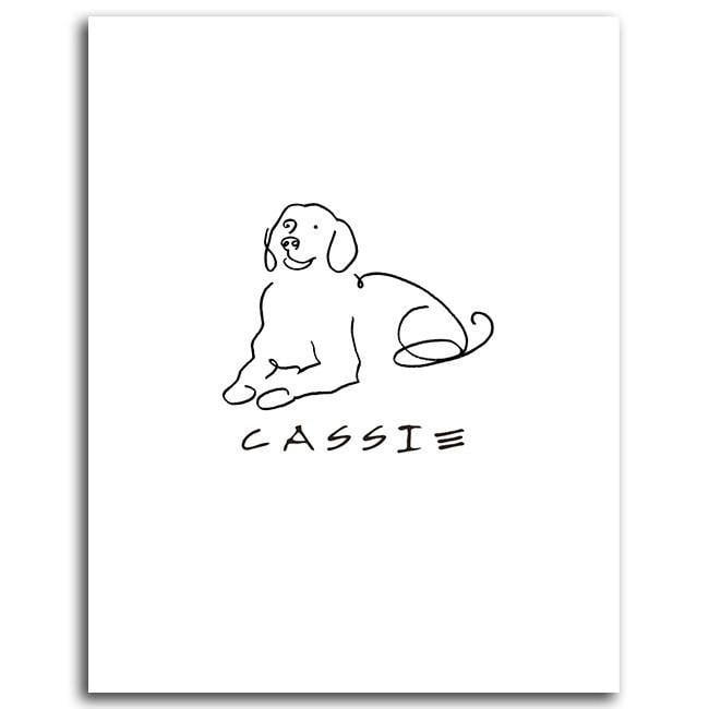 Personal-Prints art 6"x8" Mini Block Mount Golden Retriever Line Art