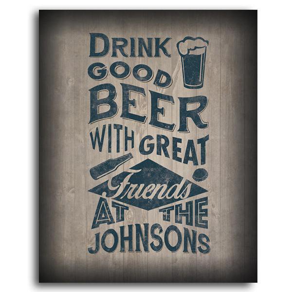 Personal-Prints art 11"x14" Block Mount Good Beer Great Friends