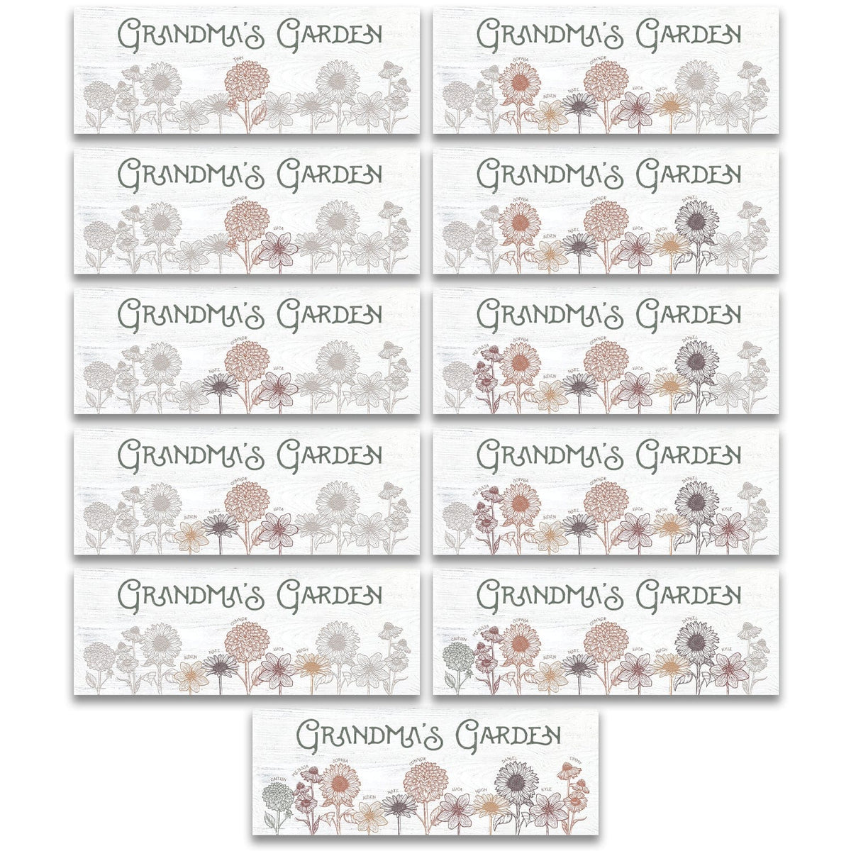 Personal-Prints art Grandma's Garden Personalized Gift