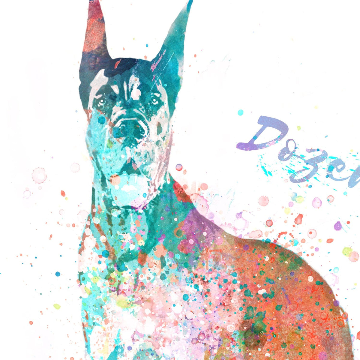 Personal-Prints art Great Dane Watercolor Print