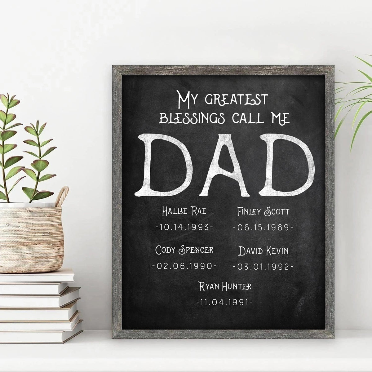 Personal-Prints art 12"x15" Framed Canvas Greatest Blessings Call Me Dad