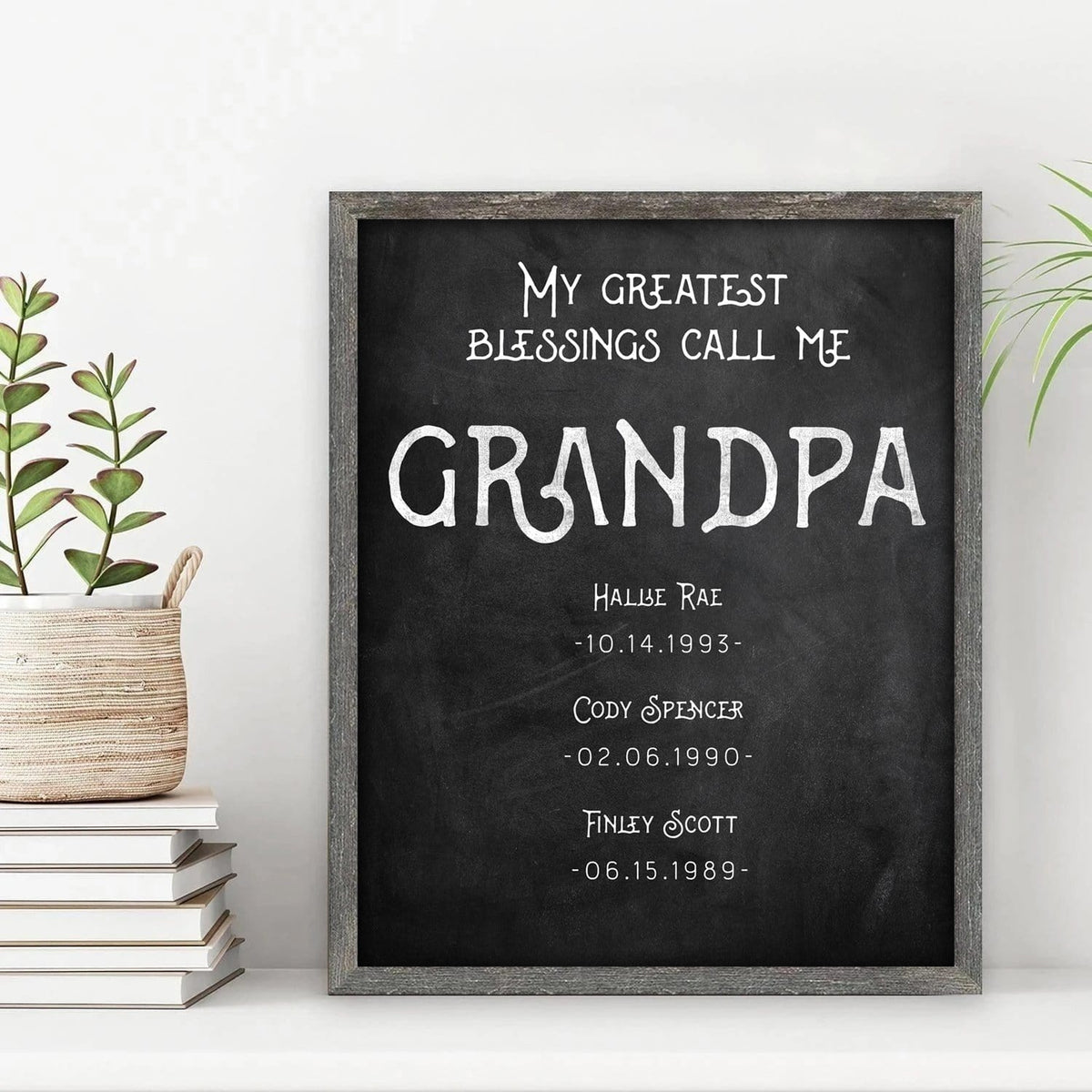 Personal-Prints art 12"x15" Framed Canvas Greatest Blessings Call Me Grandpa