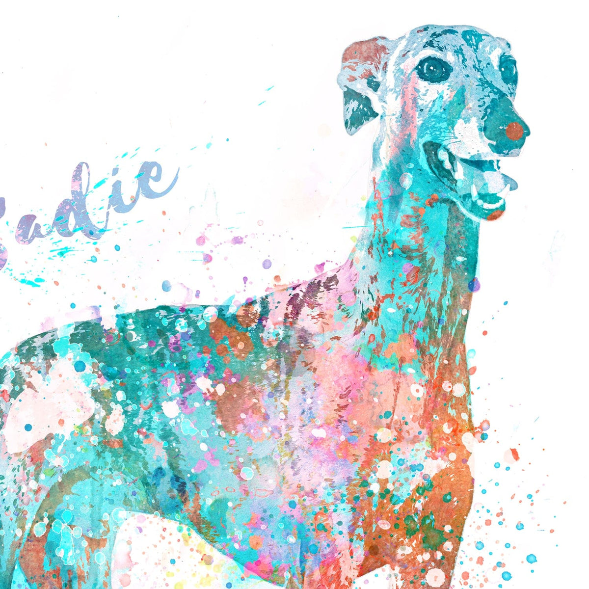 Personal-Prints art Greyhound Watercolor Print