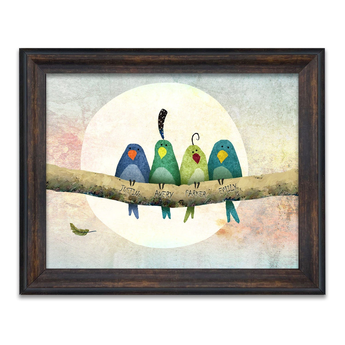Personal-Prints art 14"x17" Under Glass Happy Birds