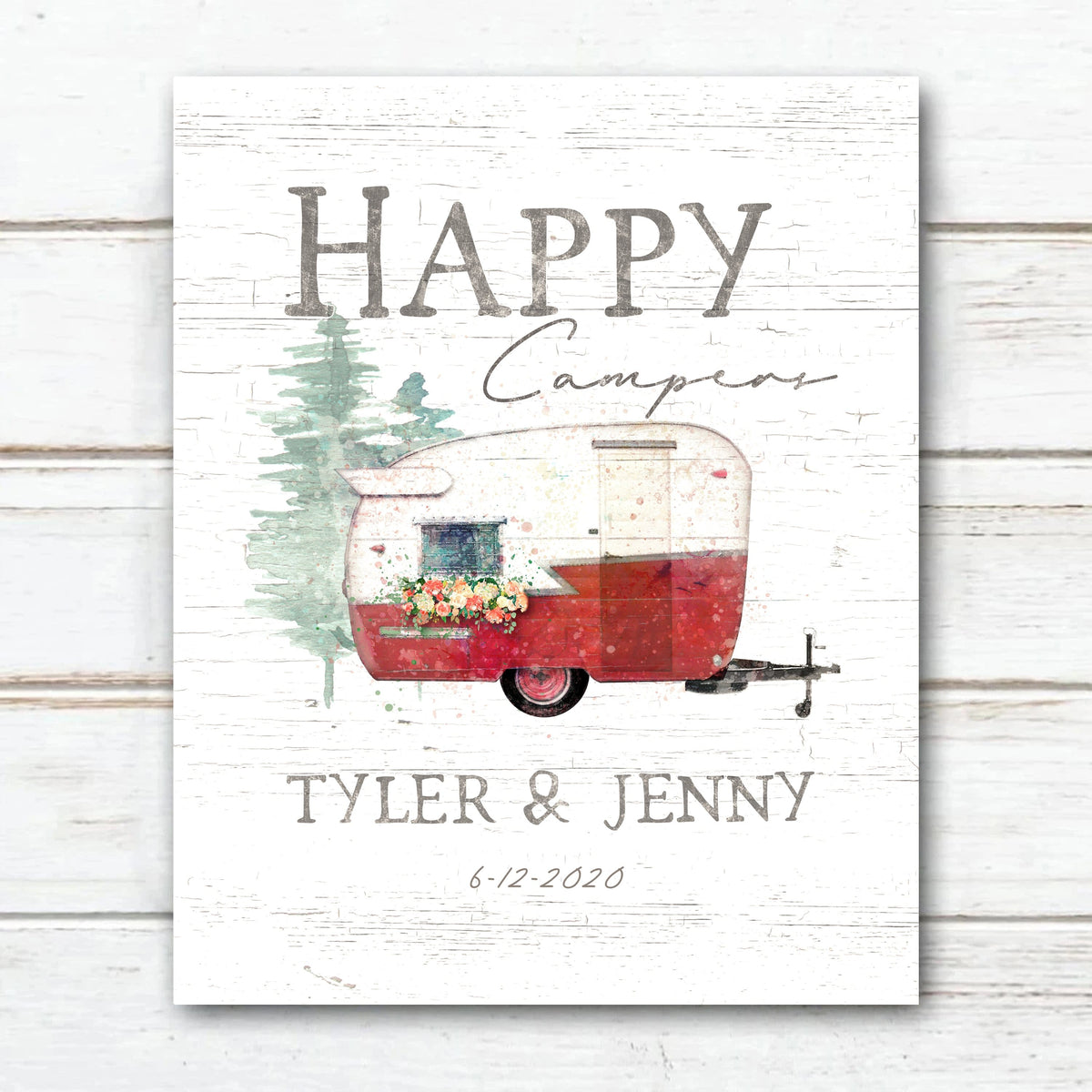Personal-Prints art 11"x14" Block Mount Happy Campers