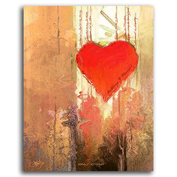 Personal-Prints art 11"x14" Block Mount Heart Strings