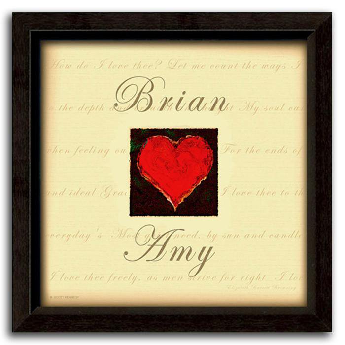 Personal-Prints art 15"x15" Framed Canvas How I Love Thee