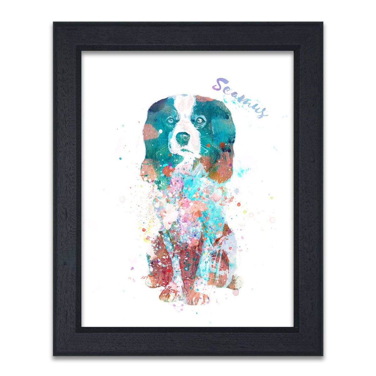 Personal-Prints art 14"x17" Under Glass King Charles Spaniel Watercolor Print