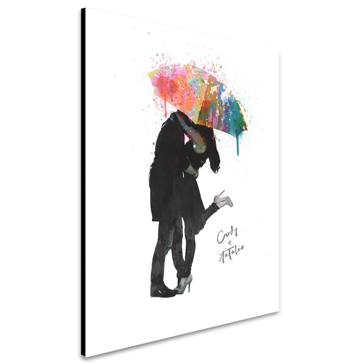 Personal-Prints art 11"x14" Block Mount Kissing in the Rain