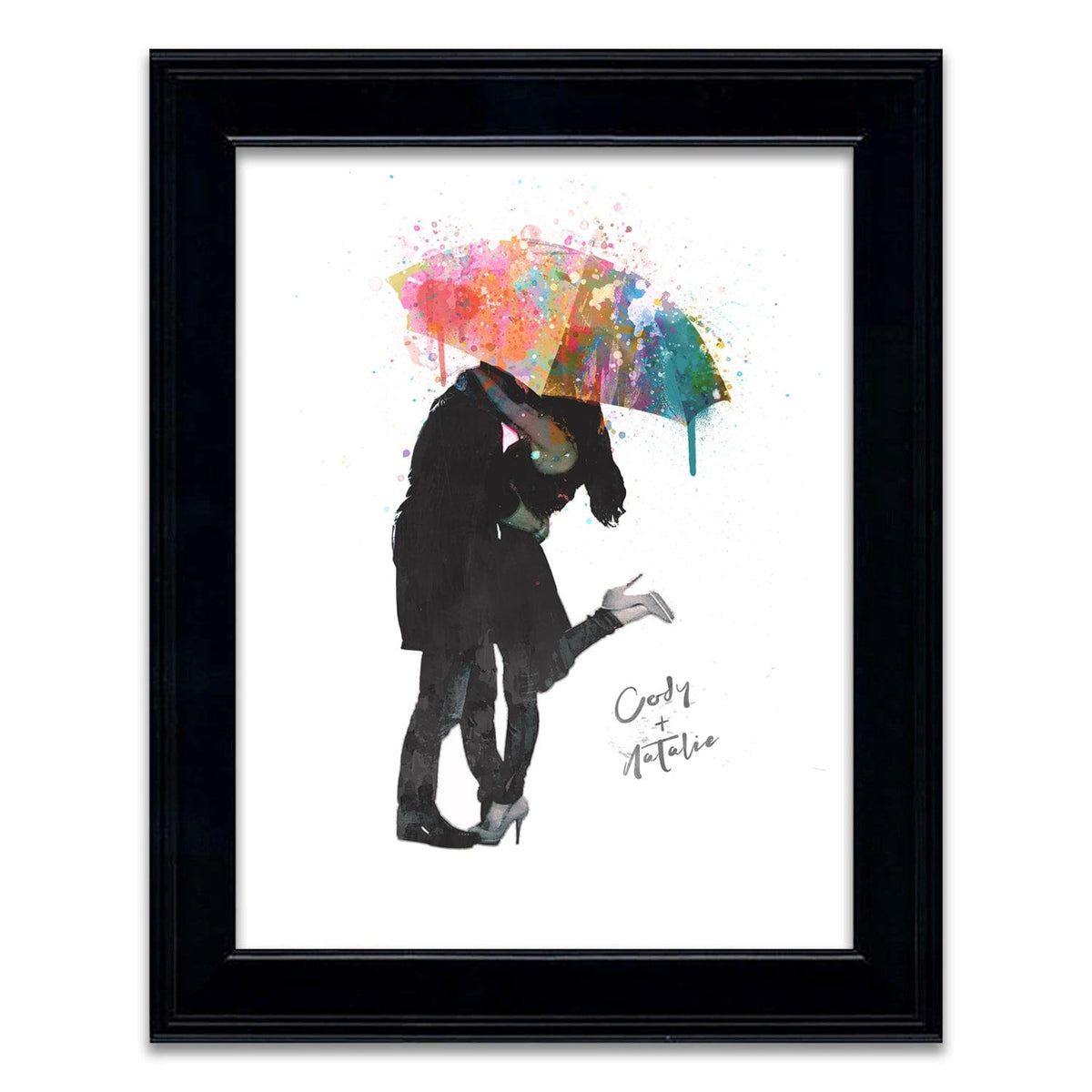 Personal-Prints art 14"x17" Under Glass Kissing in the Rain