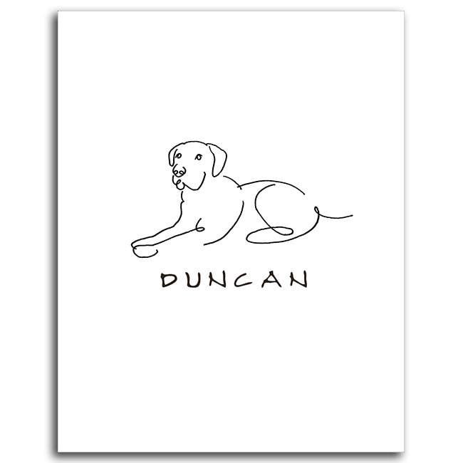 Personal-Prints art 6"x8" Mini Block Mount Labrador Line Drawing