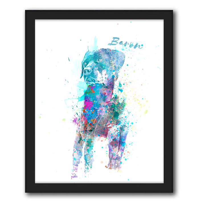 Personal-Prints art 12.5"x15.5" Framed Canvas Labrador Watercolor Print