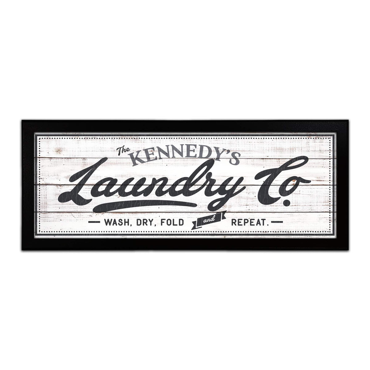 Personal-Prints art 13.5"x32.5" Framed Canvas Laundry Company Vintage Personalized Art
