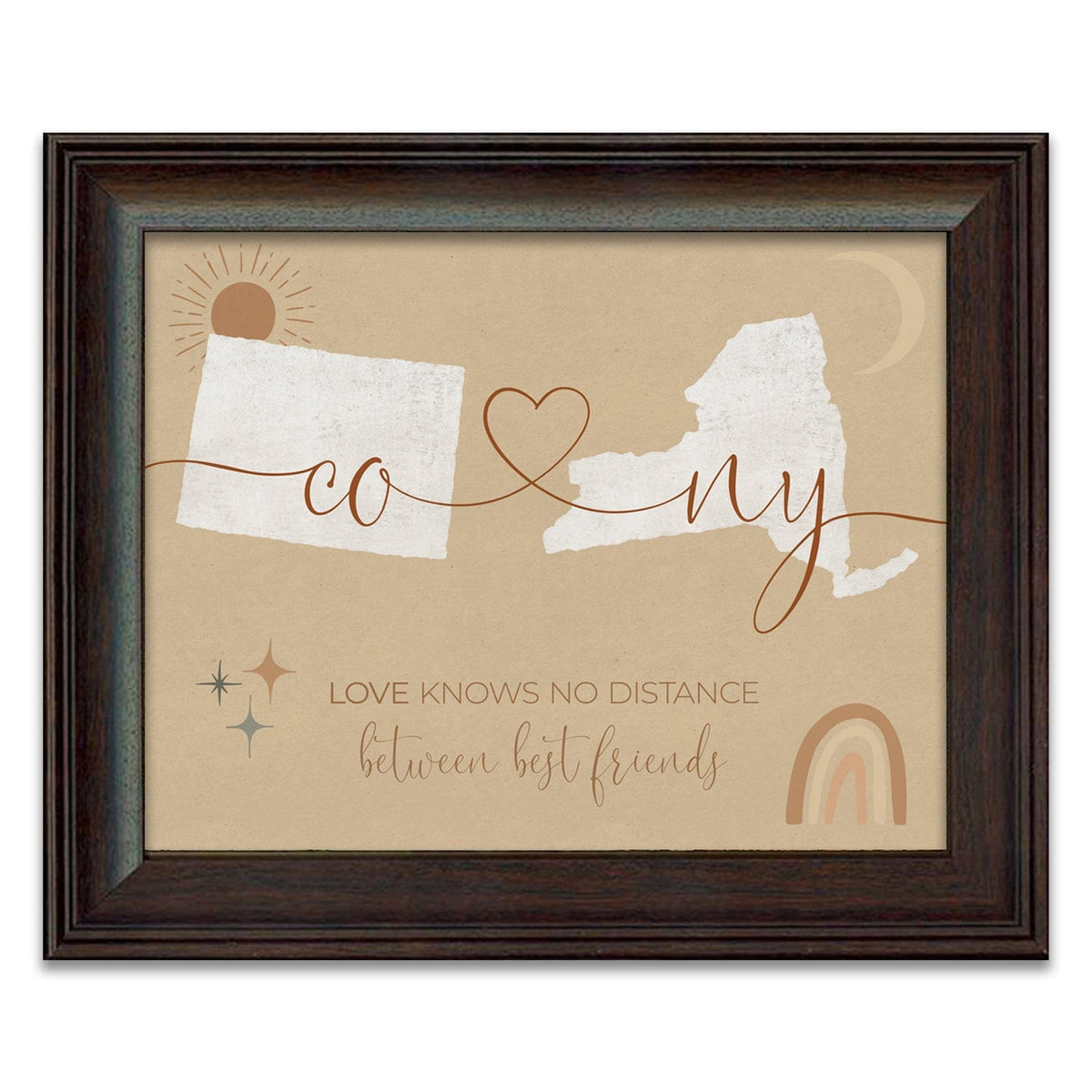 Personal-Prints art 14"x17" Under Glass Love Knows No Distance - Boho
