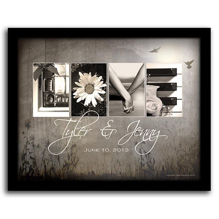 Personal-Prints art 12.5"x15.5" Framed Canvas Love Letters