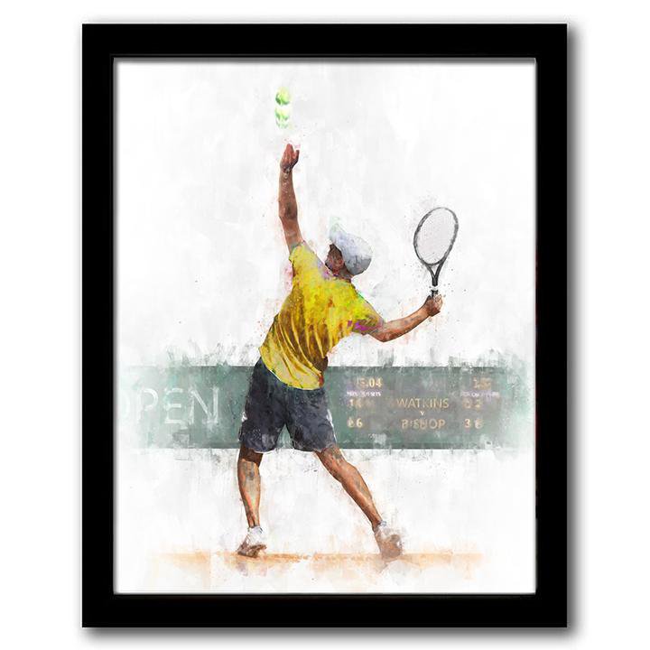 Personal-Prints art 12.5"x15.5" Framed Canvas Men's Tennis Personalized Print