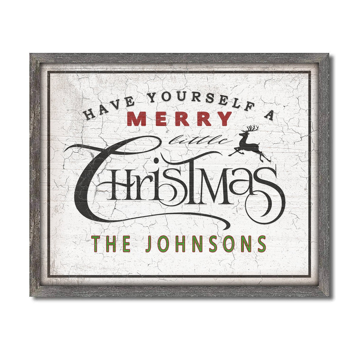 Personal-Prints art 14"x17" Framed Canvas Merry Little Christmas